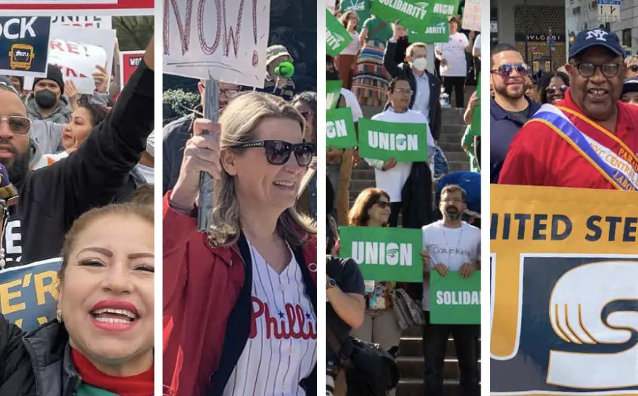Workers at rallies